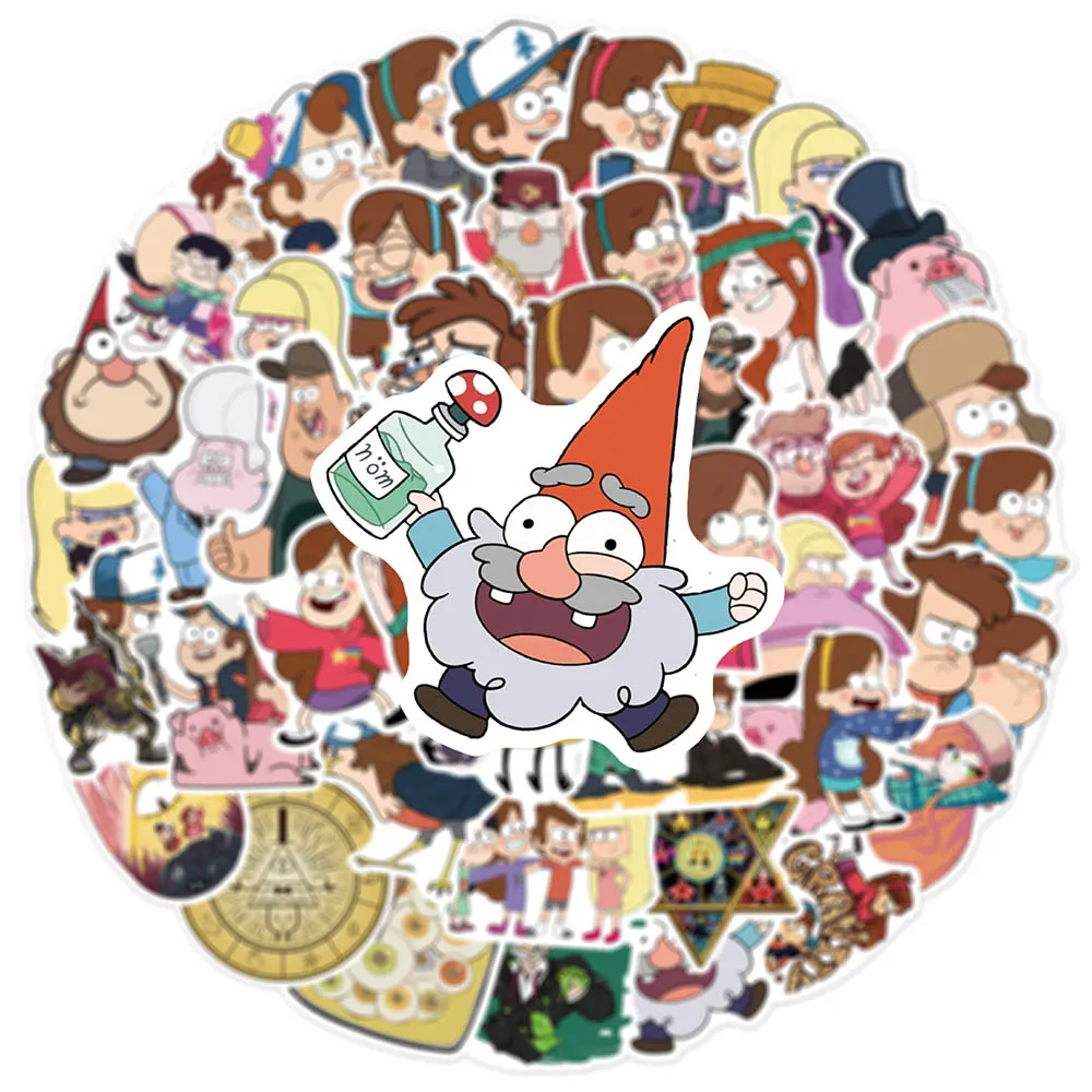 10/30/50pcs Cute Anime Disney Gravity Falls Cartoon Stickers Decals Laptop Skateboard Notebook Decoration Sticker for Kids Toy