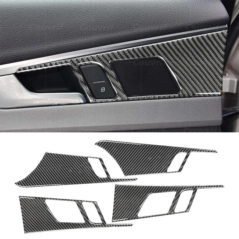 

Carbon Fiber Car Cover Interior Panel Door Handle Covers Trim Door Bowl Lock Sticker For Audi A4 B9 A5 F5 2017-2020 Accessories