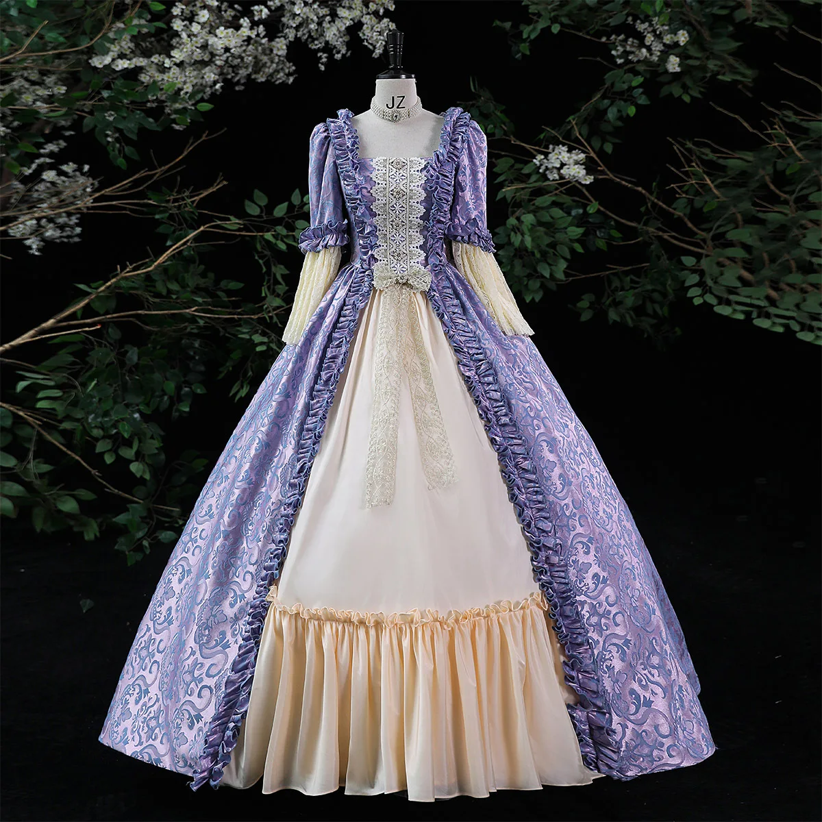 Vintage Jacquard Court Women Vittoriano Medievale Regina Elizabeth Tudor Costume Cosplay Evening Palace Princess Dress Ball Gown