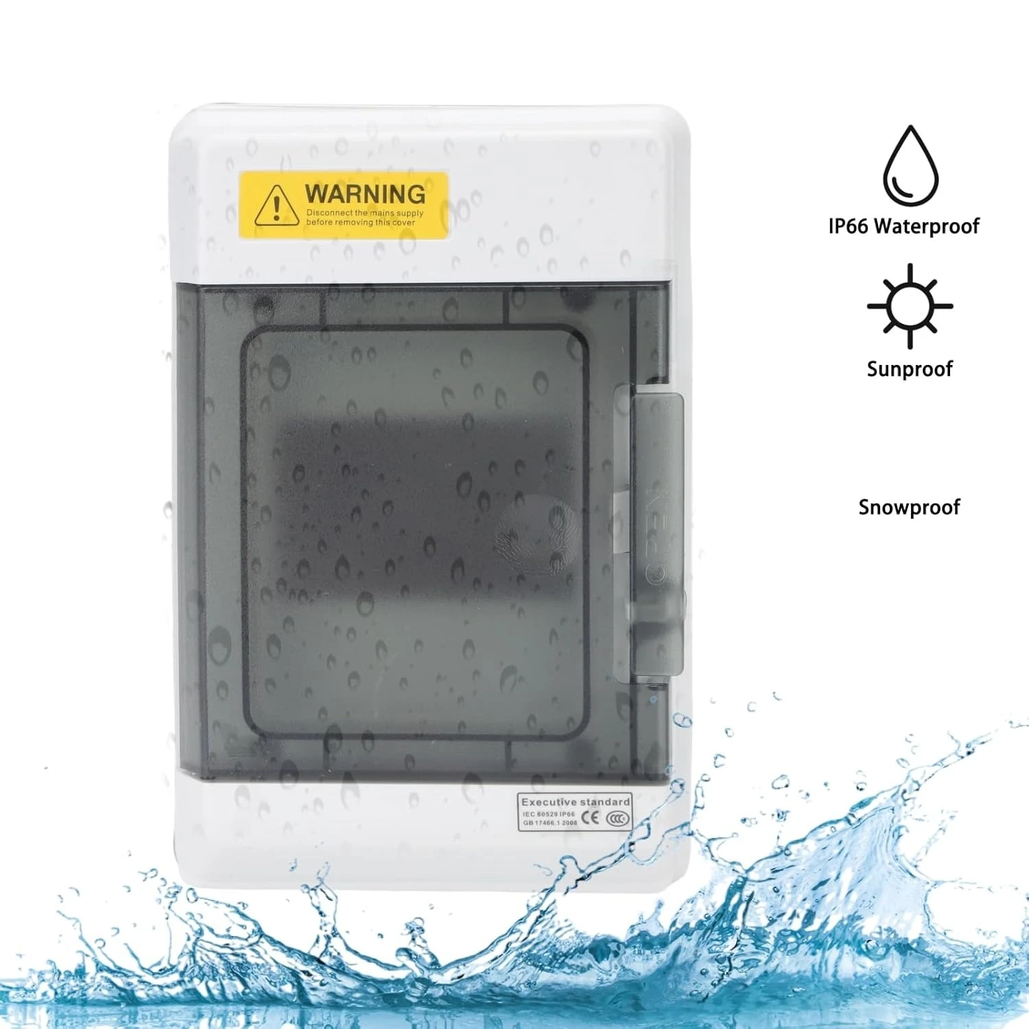 DONGY 4 WAY PC Plastic Outdoor Electrical IP65 Waterproof Distribution Box Indoor Power Distribution Box 4.9*7.5*3.9 Inch