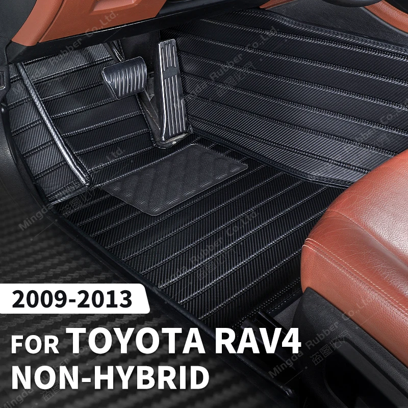 

Custom Carbon Fibre style Floor Mats For Toyota RAV4 Non-Hybrid 2009-2013 10 11 12 Foot Carpet Cover Auto Interior Accessories