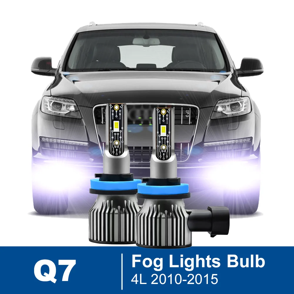 Led Light Led Bulb Led Fog Light Fog And Headlight Bulbs 2pcs Led Car Fog Lamp For Audi Q7 4L 2010 2011 2012 2013 2014 2015 Front Fog Light Bulb Car Accessories Canbus