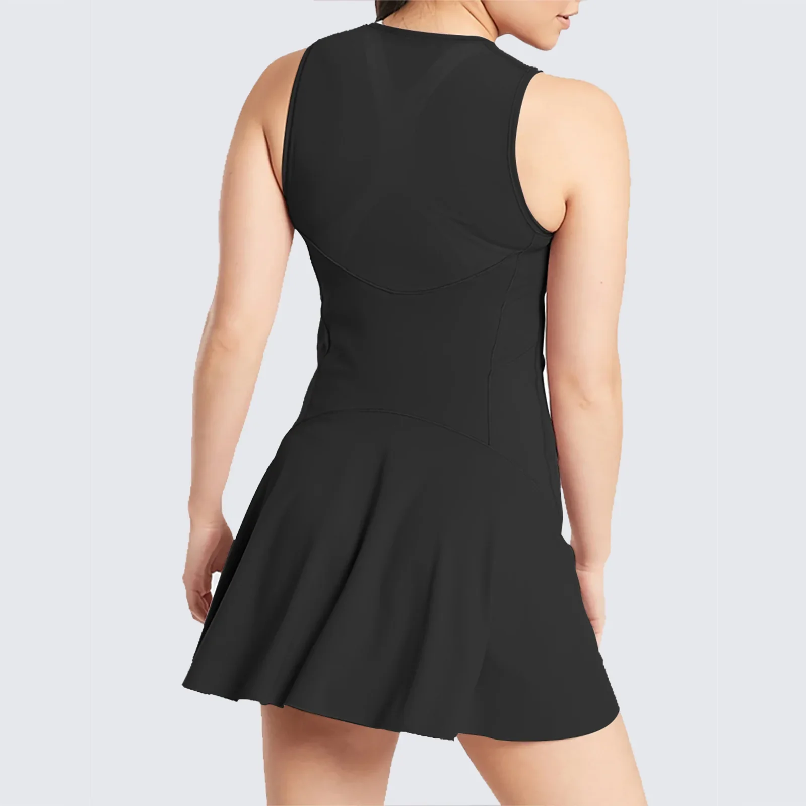 Sean Tsing&reg; Woman Two Pieces Tennis Dress Suits Sleeveless Golf Badminton Dresses with Shorts Active Workout Sportswear Outfits
