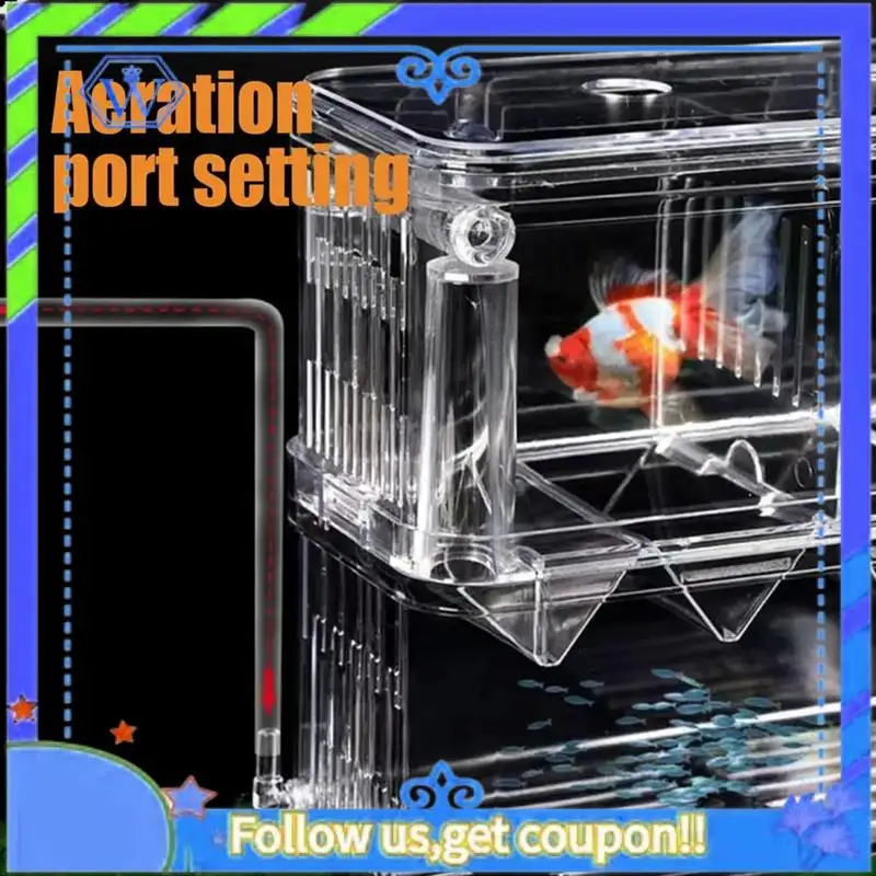 Easy To Use Fish Breeding Box Double-Layer Acrylic Breeding Tank Isolation Box Transparent Detachable Hatching For Guppy Shr