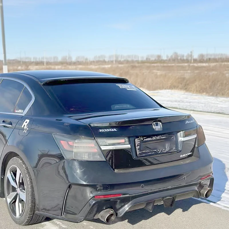 SPK 244R Rear Roof Window Spoiler For 2008-2012 Honda Accord 4dr - Unpainted Flat Black Polyurethane