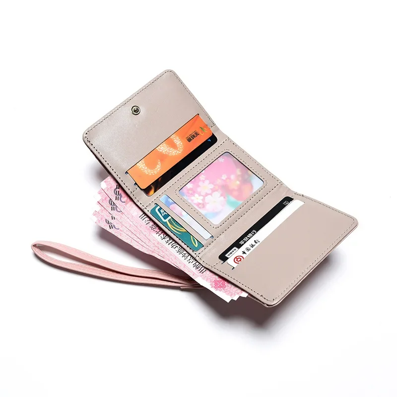 Women's Wallet Tri Fold Card Bag PU Multi Objects Pocket Short Fashion  Purses Korean Minimalist wallets New Daily Match