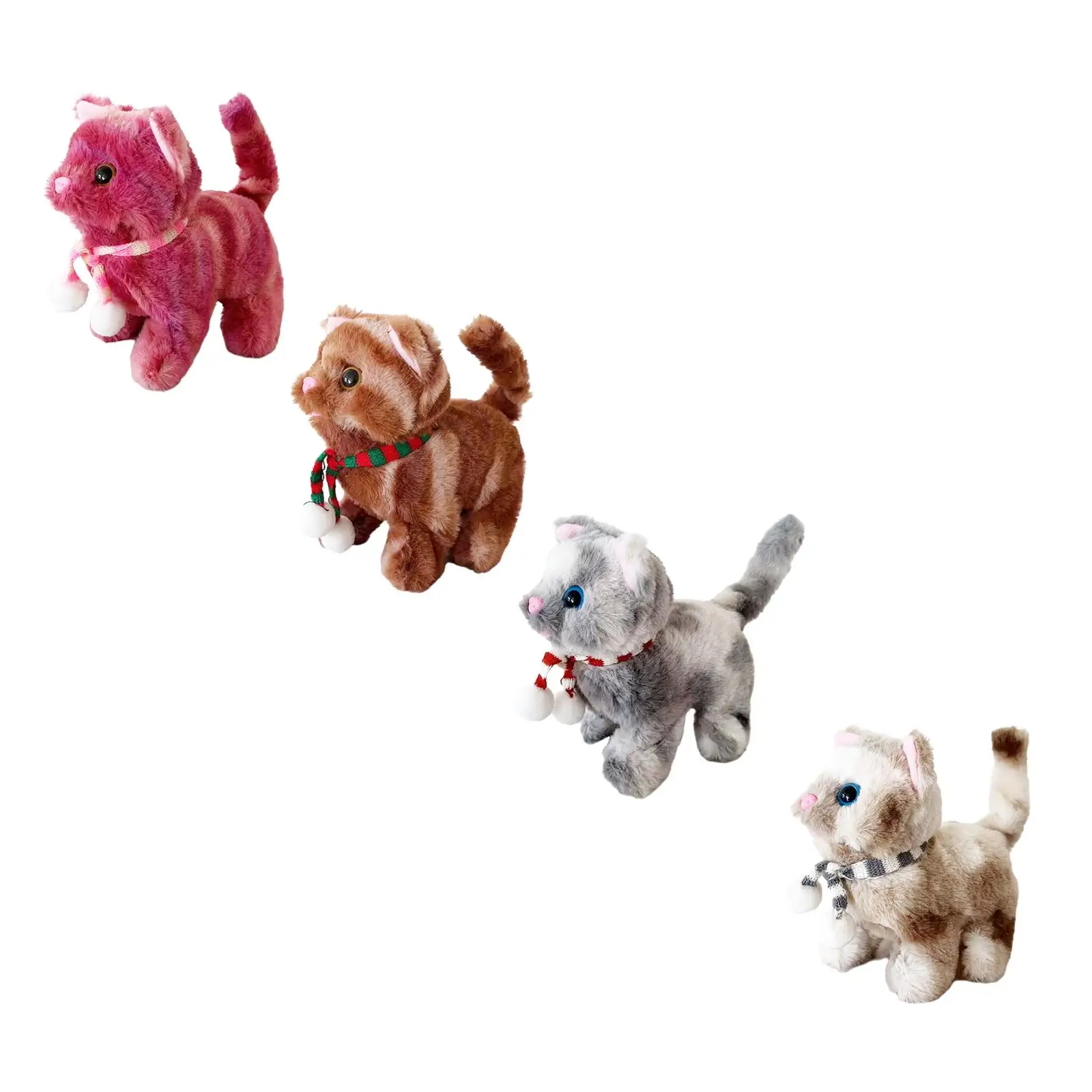 Robotic Cat Kitty Toy Realistic Soft Plush Toy Electronic Robot Cat Toys Touch Control Meow Kitten for Boys Girls Kids Children