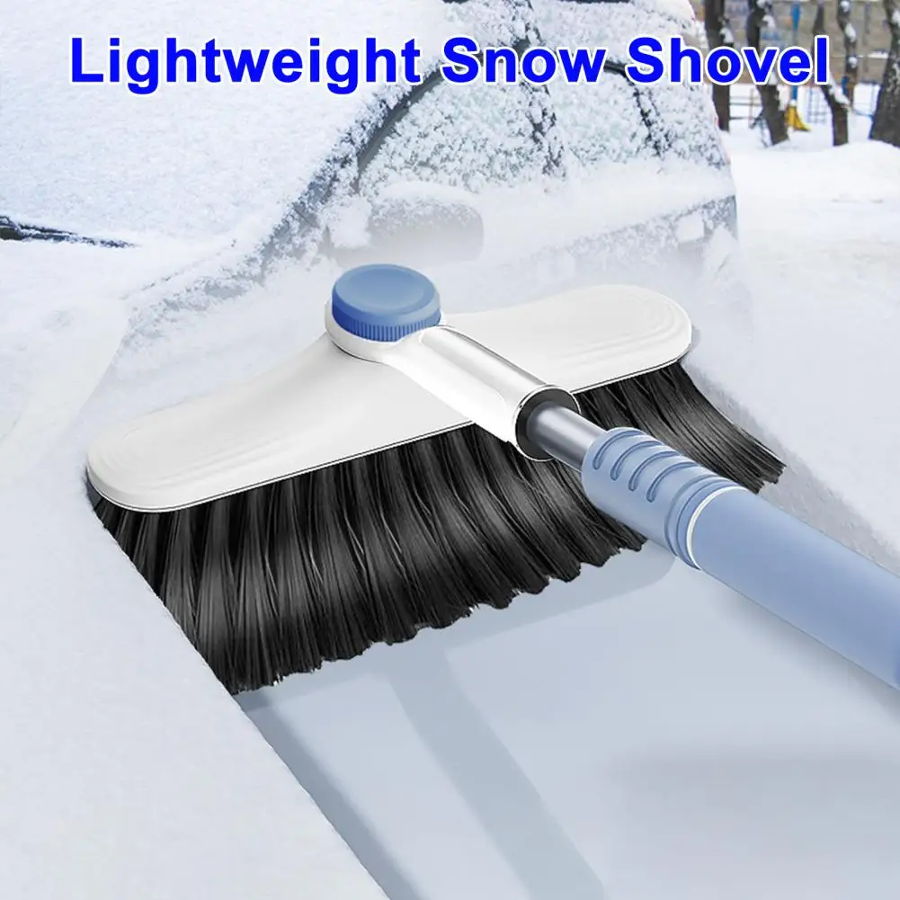 Car Snow Ice Scraper Easy Grip Snow Brush Telescopic Pole 3-In-1 Shovel for Quick Snows Removal Winter Car Essentials