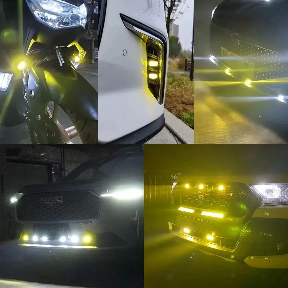 2Pcs 미니 자동차 Led 헤드 라이트 범퍼 안개 램프 5500K 3000k 보조 프로젝터 렌즈 작업 조명 방수 운전 조명 스포트 라이트