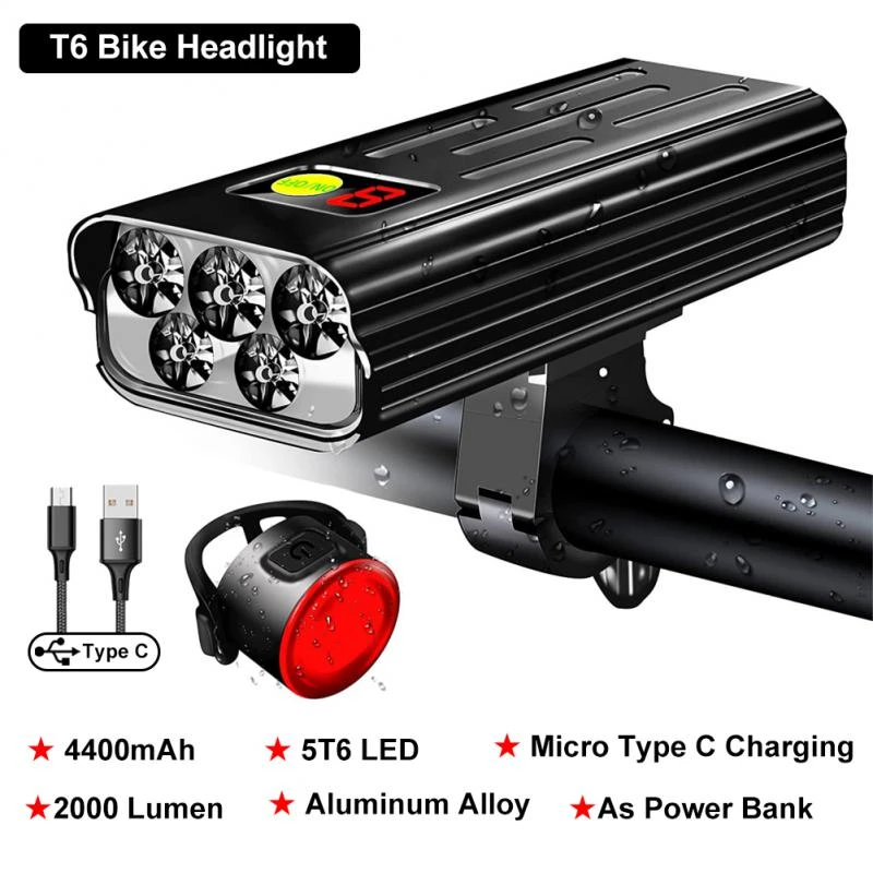 20000 Lumens Bike Bicycle Light LED USB Rechargeable Lamp As Power Bank