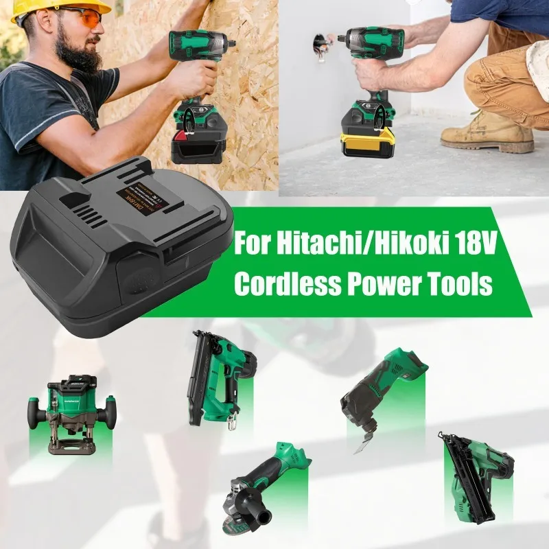 Dewalt/Milwaukee 18V 20V 배터리용 ALASICKA 어댑터 DM18HK는 히타치/히코키 18V 리튬 이온 배터리 전동 공구에 사용할 수 있도록 변환됩니다.