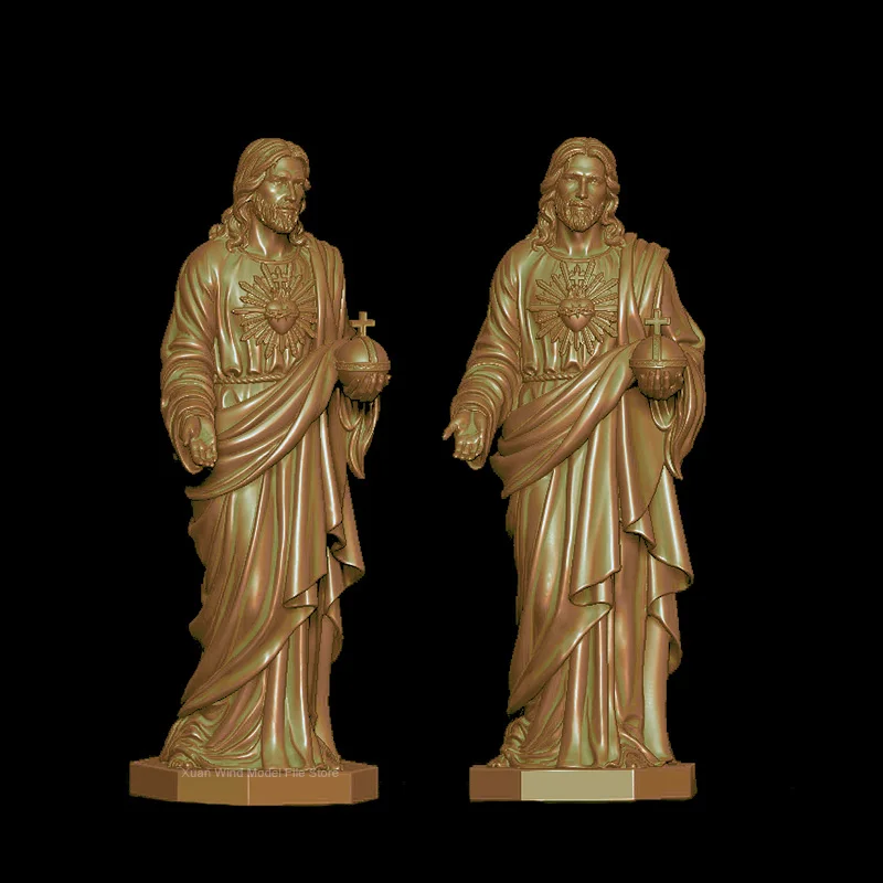 Jesus Statue 3D Carved Figure Sculpture 3D STL Model for CNC Router Artcam Aspire Cut3d Printer