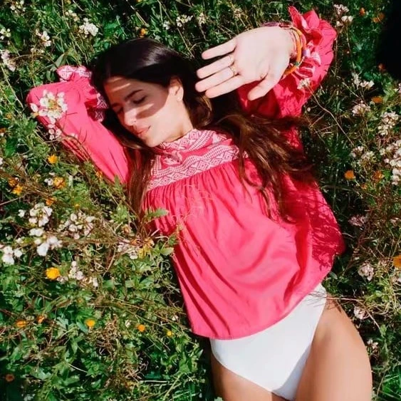 

AYUALIN Casual O Neck Autumn Spring Boho Hippie Loose Blouse 2022 Floral Embroidery Ladies Tops Lantern Long Sleeve Shirt Women
