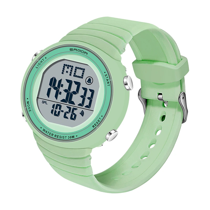 2021 New Fashion Women Digital LED Sports Watch Multifunctional Waterproof Ladies Pink Wrist-Watch Fit Girl Holiday Gift Watches 
