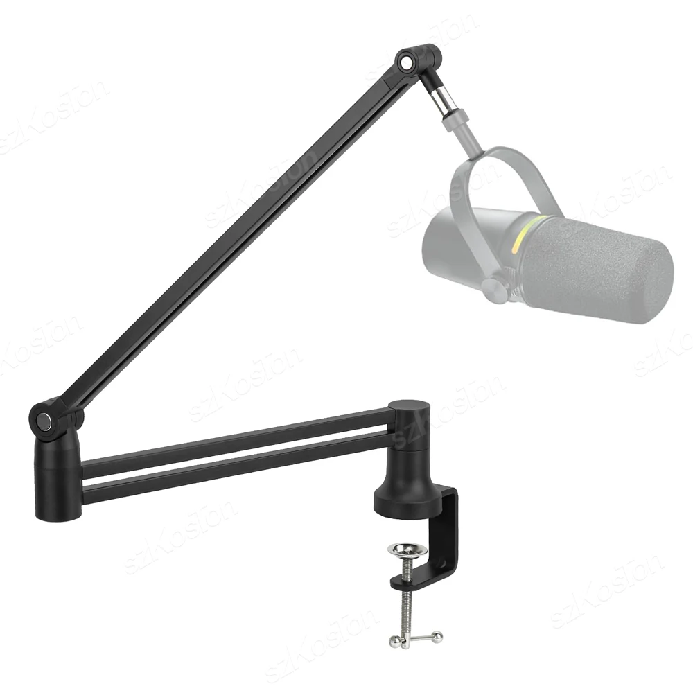 Adjustable-Microphone-Stand-Low-Profile-Mic-Arm-Extended-Riser-with ...