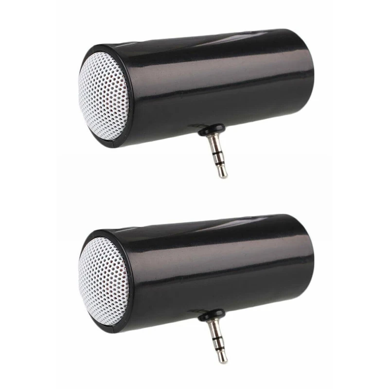 3.5Mm Jack Stereo Mini Speaker Portable MP3 Music Player Speaker Amplifier Loudspeaker For Mobile Phone PC-Black 2X portable speaker audio speakers