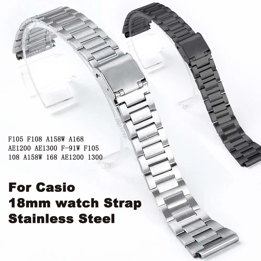Inexpensive Classic Stainless Steel 18 mm Watch Band F6611/4_K0021989