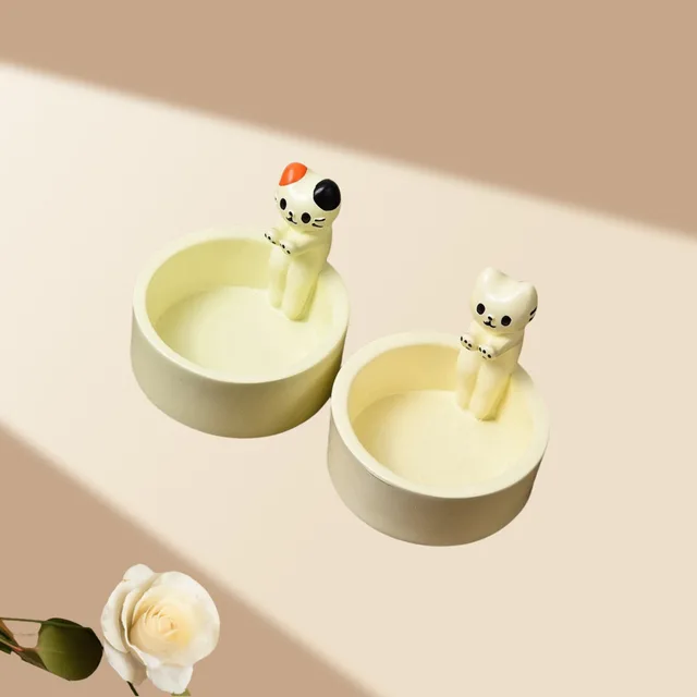 Portacandele A Forma Di Gatto - Decorazione Casa Con Zampe Calde, Resina - Foto 7