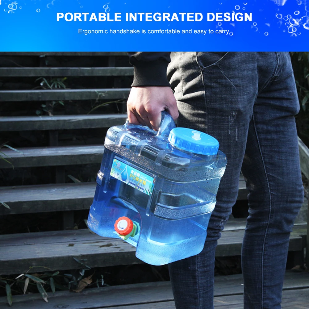 Portable Water Container with Spigot Multifunction Water Storage Carrier Leakproof Water Storage Container for Camping Picnic