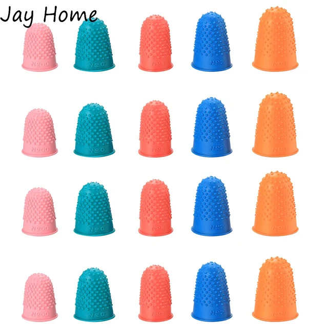 16PCS Silicone Thimble Finger Pads Assorted Colors Finger Protector Covers  Rubber Finger Tips for Embroidery Paperwork Cutting - AliExpress
