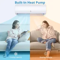 9000 BTUs Mini Split Air Conditioner, 19 SEER2 Inverter Mini Split AC/Heating System, Wall-Mounted Ductless Mini Split Heat Pump 2