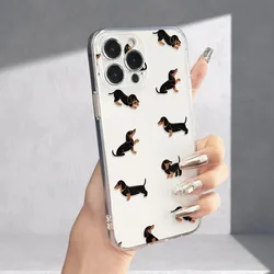 Chic Transparent TPU Phone Case with Dachshund Designs - Ideal Gift - iPhone 12 Mini (Clear)