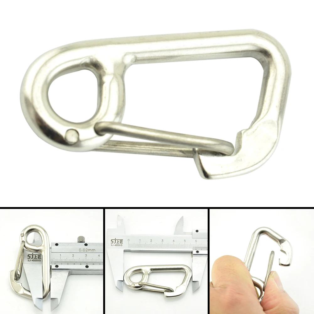 Carabiner Dving Hook Durable Equipment Kayak Boat Outdoor Tools Safety Scuba Diving Simple Hook 316 Stainless Steel 35 40 45 60cm fireproof durable cow leather welder gloves anti heat work safety gloves hand insulation for welding hand tools