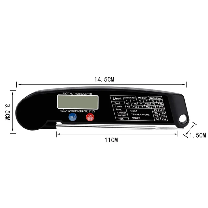 Digital Thermometer Food Thermometer BBQ Thermometer Digital Kitchen Food Thermometer For Meat Water Milk Cooking Food Probe BBQ Electronic Oven Thermometer Kitchen Tools