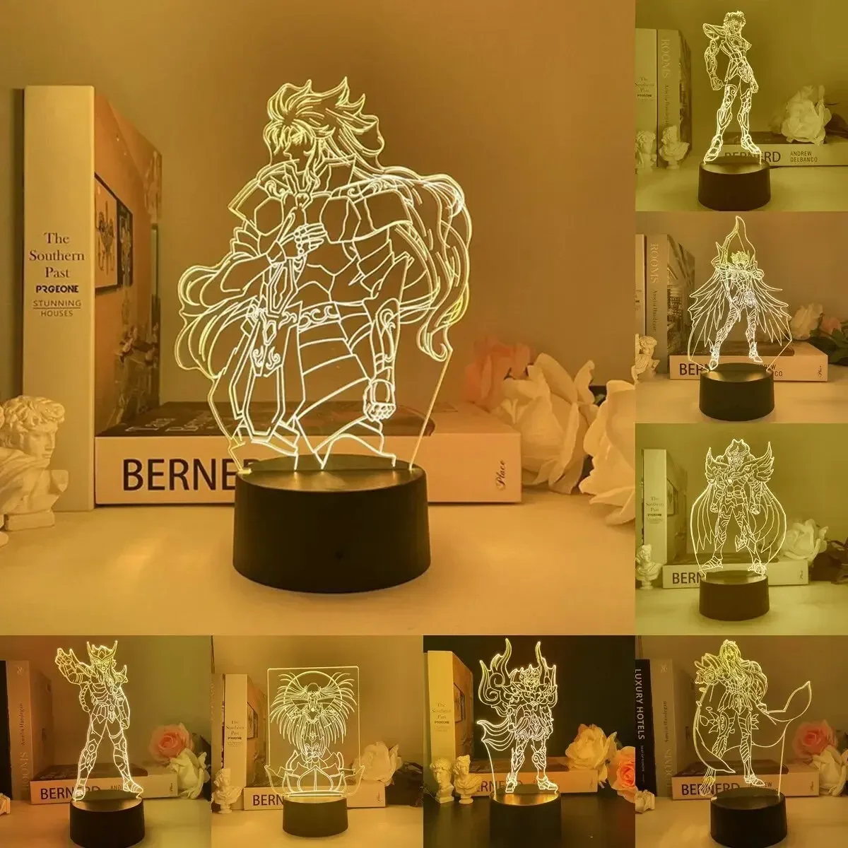 

3d-лампа аниме Saint Seiya, японская мультяшная искусственная ночь, детская игрушка для мальчика, спальни, декоративная экшн-фигурка манга, подарок