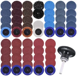 Jeu de disques de ponçage de 2 pouces à changement rapide, 60 pièces, 2 supports de 1/4 pouces, broyeur à matrice, conditionnement de Surface, fraise, rouille 