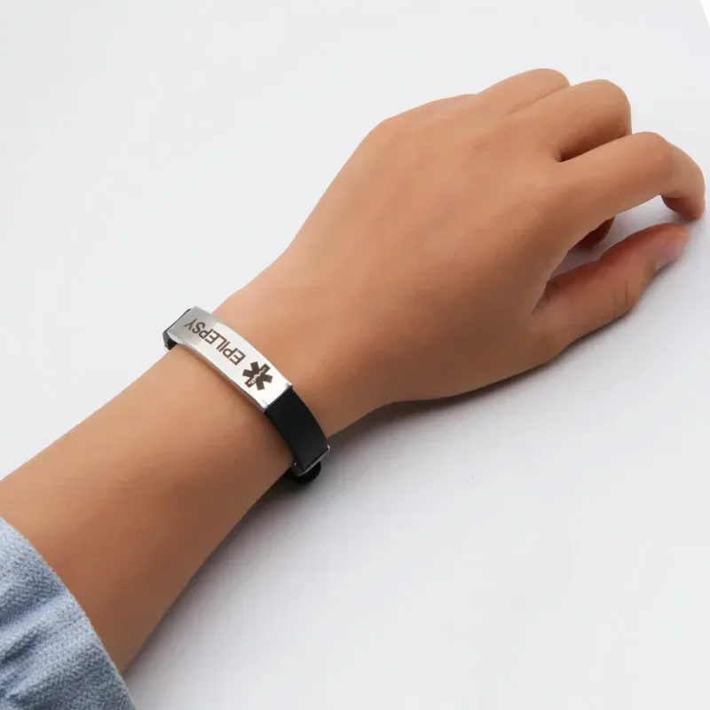 Type 1 Diabetes Medical Alert ID Bracelets for Men Woman Kids Adjustable Silicone Bangles ICE SOS Jewelry silicone bracelet,fashion jewelry