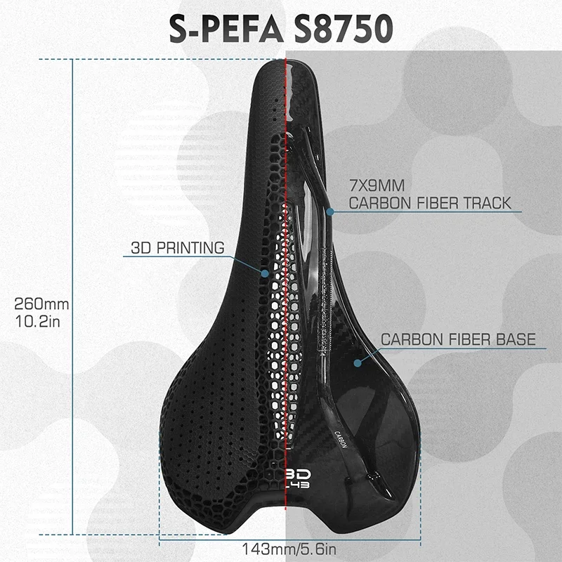 3d Printed Saddle Carbon Saddle for Men Women Ultralight 3d Carbon Breathable Road Bike Seat Racing Bike Seat