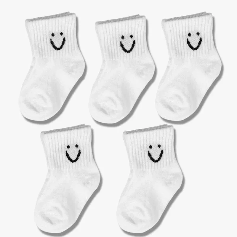 5 Pairs Cute Kawaii Smiling Baby Soft Socks Anti Slip Floor Socks for Infant Girl Boy Warm Anti Slip Floor Socks 0-5T 3