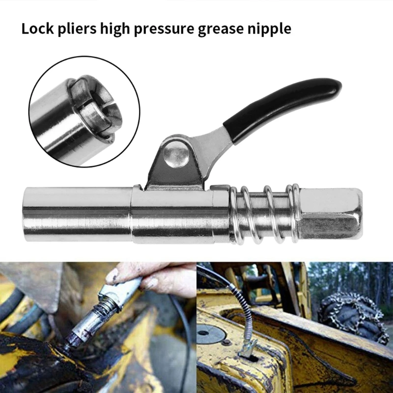 Grease GunsCoupler Lock Nozzle NPT I/8 10000PSI Grease Coupler For Easy Locks on Manual Air Electric Guns Adapter