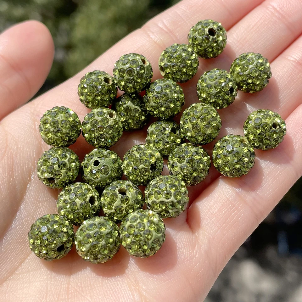 30pcs Czech Crystal Rhinestone Clay Beads – Round Disco Ball Spacers 6-12mm For Jewelry Making