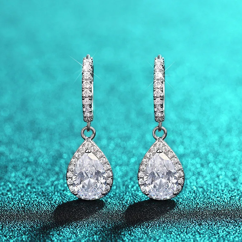 925 فضة إسقاط أقراط للنساء AAA مكعب زركونيا كريستا...