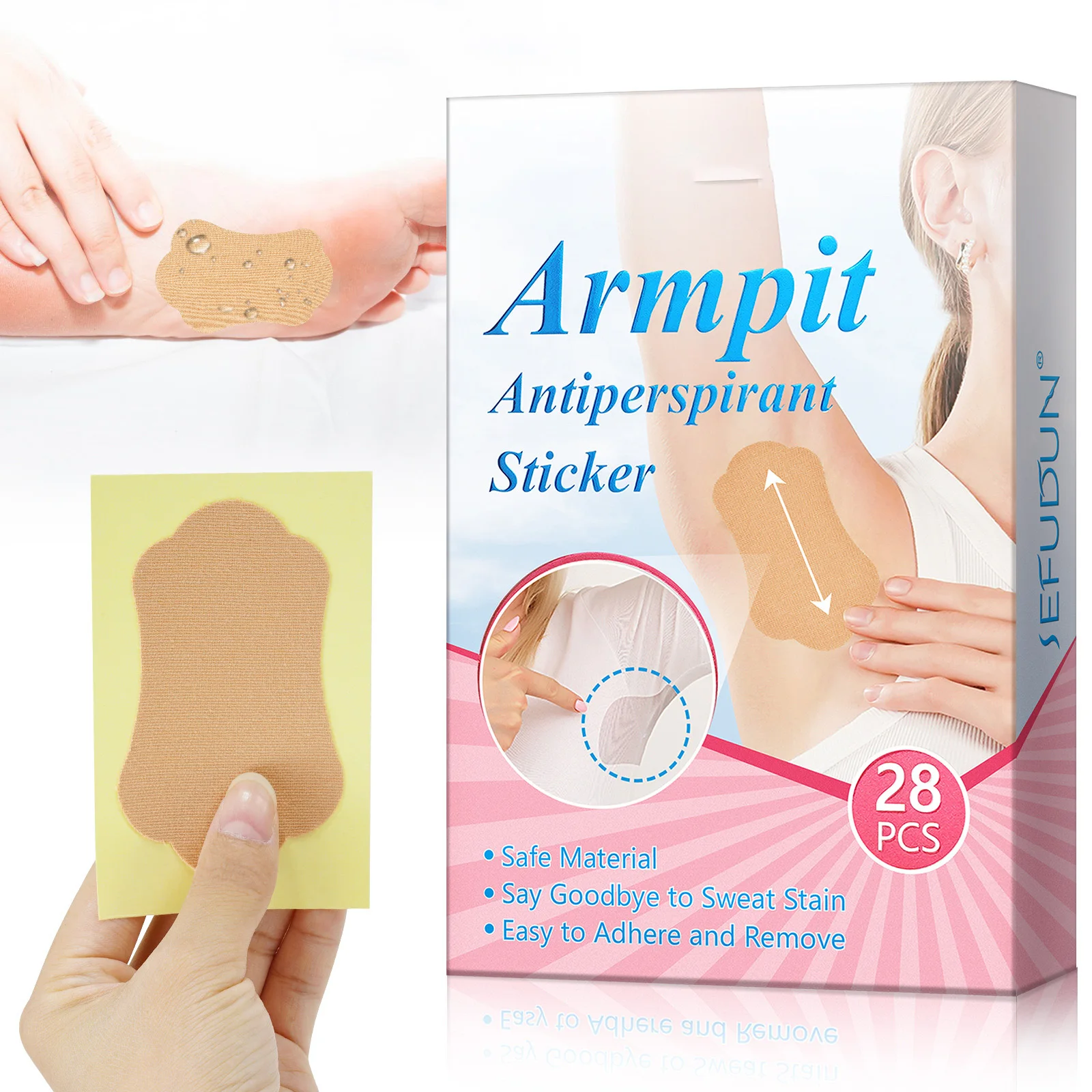 28Pcs/Set Armpit Sweat-Absorbing Pads Disposable Comfortable Non Visible Non Sweat Adhesive Armpit Protection Patch Deodorants underarm sweat pads
