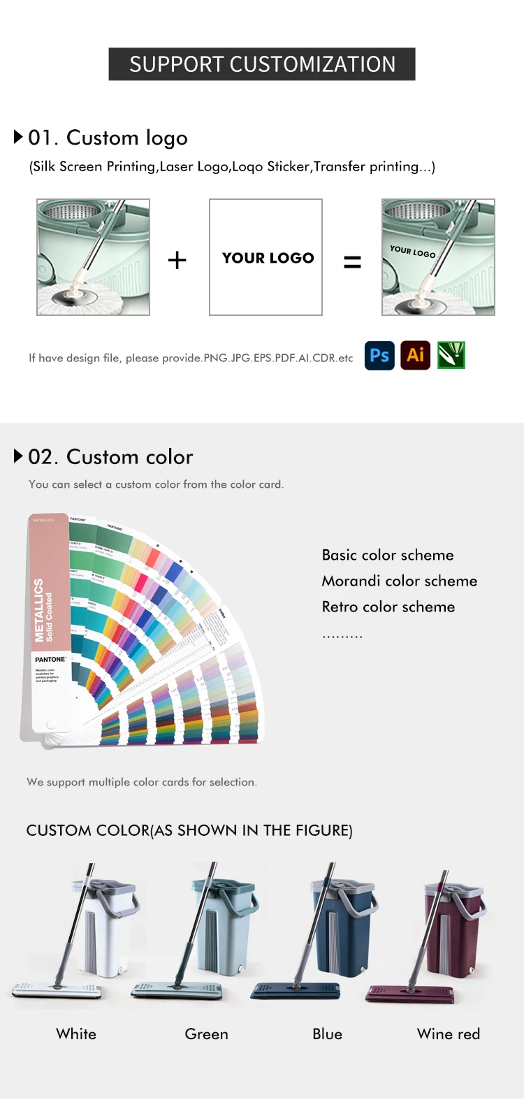 Description Picture 2 of itemHigh Quality Household Hand-Free Multifunctional Double Bucket Floor Cleaning Mop Bucket With Wheel