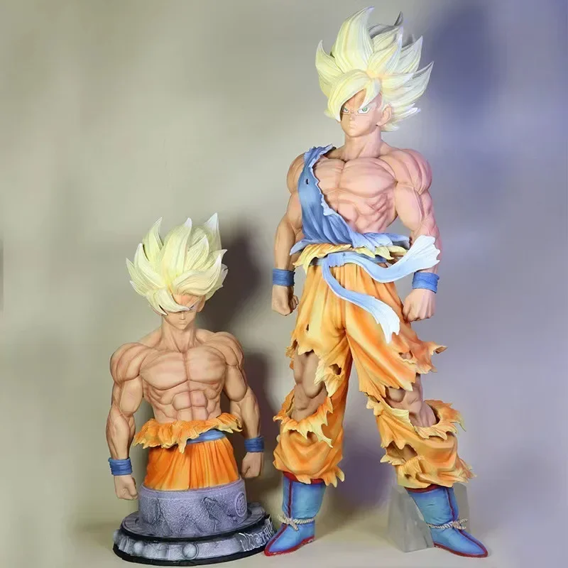 

44cm Dragon Ball Figure Son Goku Super Saiyan Bust Son Goku Manga Anime Action Figurine Collection Doll PVC Model Gift Kid Toys
