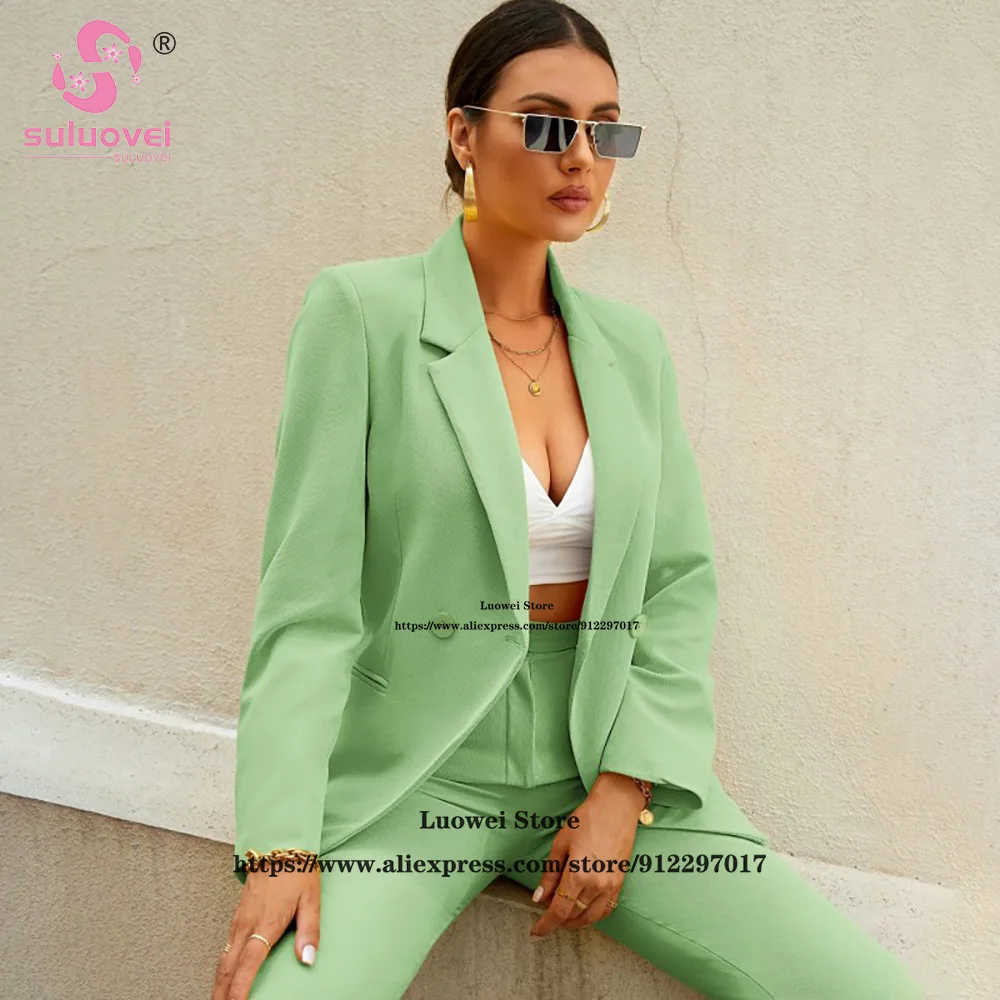 Fashion Suits For Women Office Business Lady Commuter 2 Piece Jacket And Pants Set Conjuntos De Pantalón Ensemble Femme 2 Pièces