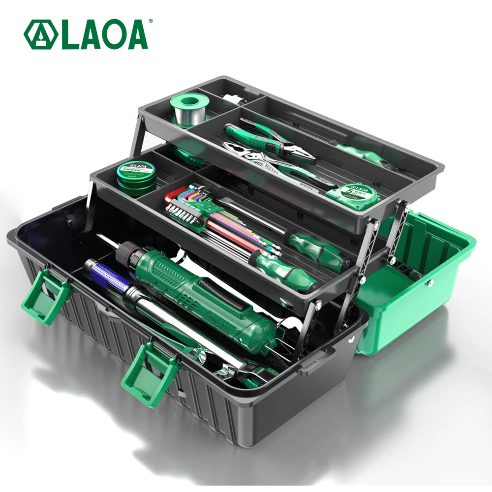 LAOA Three-Layer Compression Resistant Multifunctional Tool Storage Box Plastic Waterproof And Moisture-Proof 3