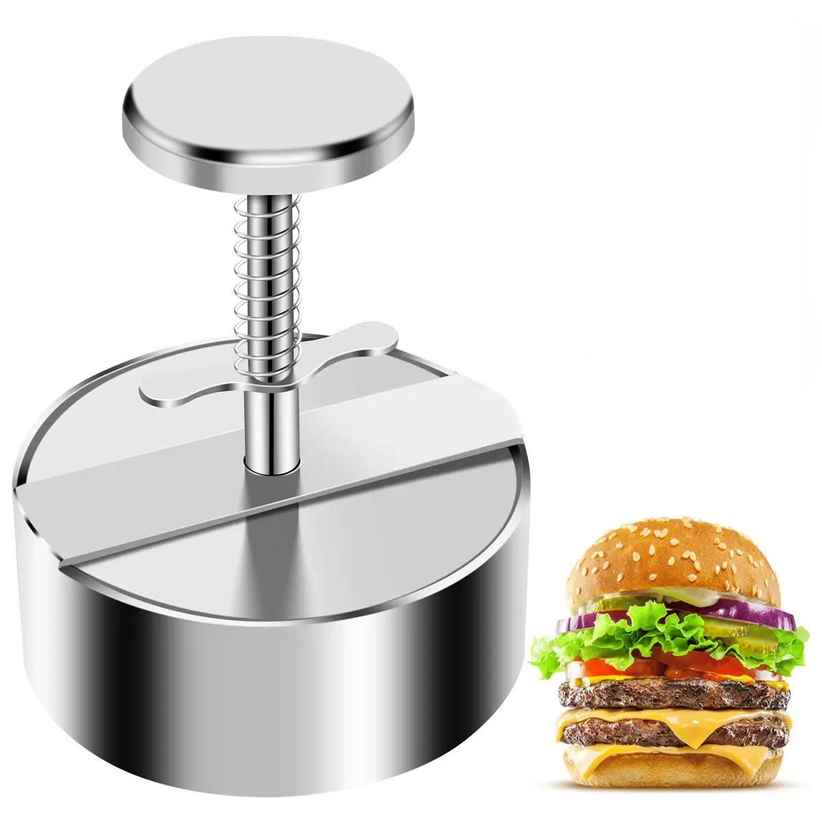

Hamburger Press Tool 304 Stainless Steel Hamburger Patty Maker Non-Stick Burger Press DIY Meat Processing Kitchen Accessories