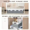 4-piece Set of Large Shelf Storage Baskets, Fabric Closet Organizer and Storage Box with Handles 4