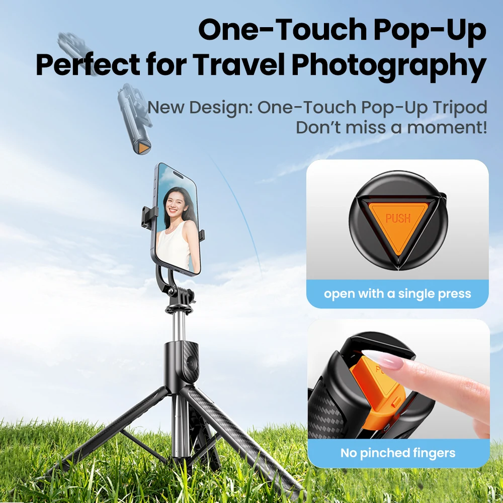 Portable Selfie Stick For Smartphones Telescopic Travel Handheld Tripod Mini Bluetooth Remote Extendable Phone Stand_voghion.com
