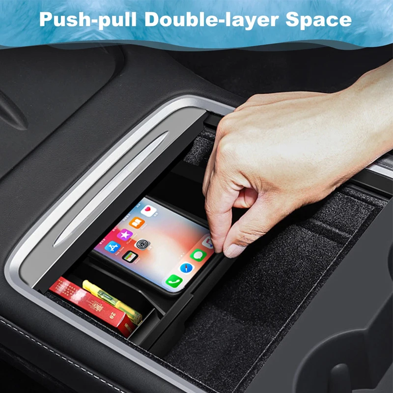 Console Armrest Storage Box Central Storage Armrest Cup Holder Box Car Interior Accessories For Tesla Model 3/Y 2021 2022 2023