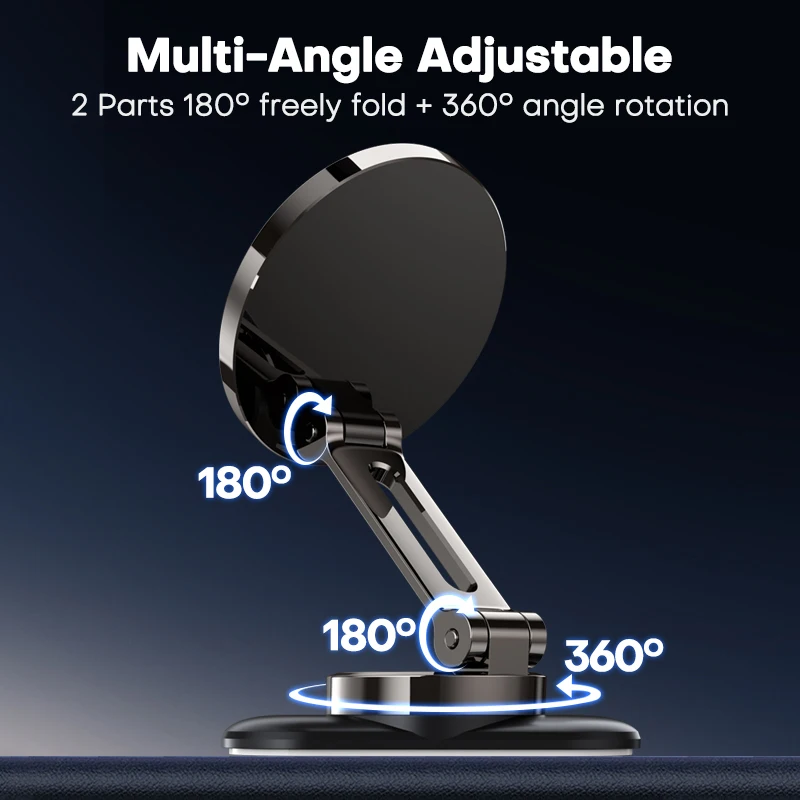 QOOVI Magnetische Autotelefonhalterung, 360-Grad-Armaturenbrett, faltbare Halterung, GPS, iPhone, Samsung, POCO - Image 4
