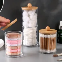 Acrylic Cotton Swab Makeup Organizer Cosmetics Storage Box Portable Make Up Cotton Pad Holder Container Storage Case 1