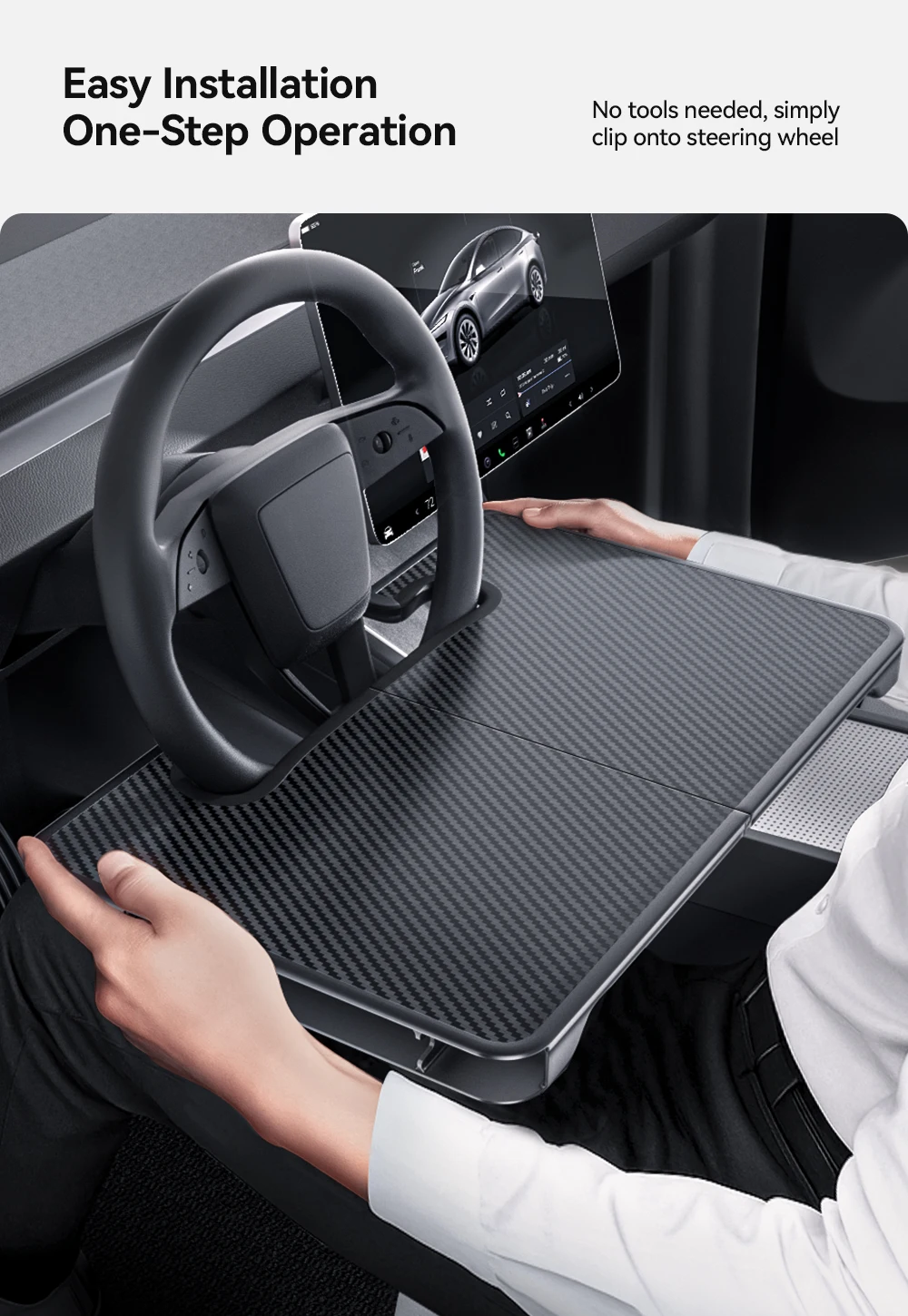 Tesla Model 3/Y KIA Golf BMW Car Portable Steering Wheel Table Eating Food Coffe