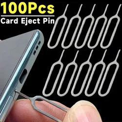 100-1Pcs SIM Card Tray Eject Pin Ejector Removal Tool Universal Cell Phone Sim Cards Opener Needle for Iphone 15 14 13 Samsung