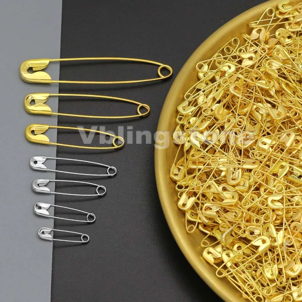 50PCS Silver Gold Safety Pin Big Metal Pins for Brooch Knitting Marker Tag Clips Latch Sewing Tools Crochet Garment Accessories